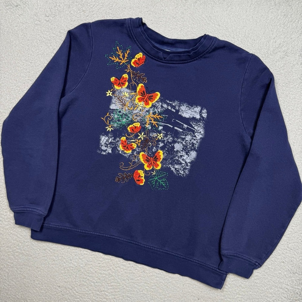 Vintage Butterfly Embroidered Sweater